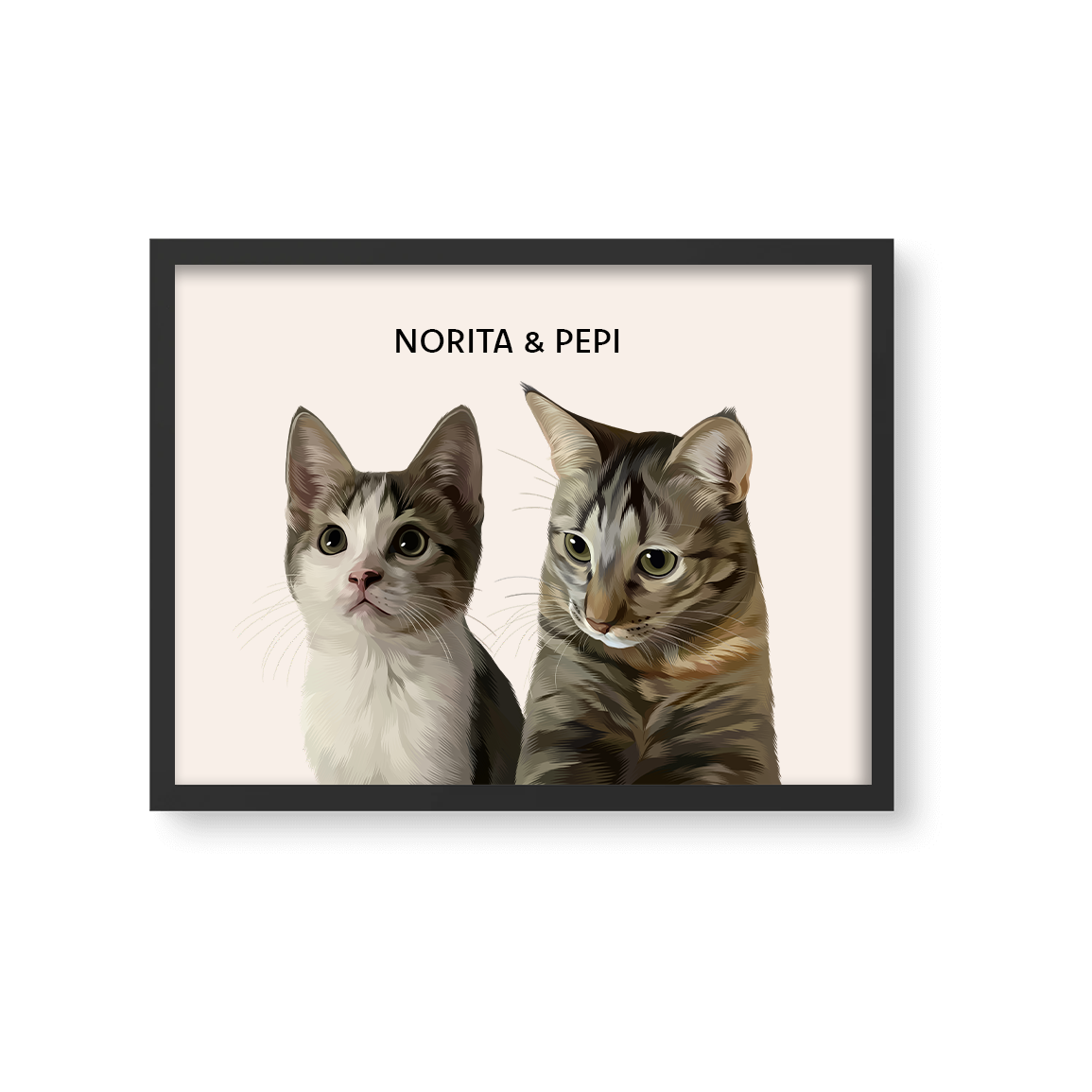 Retrato Estilo Modern 2 Mascotas