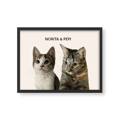 Retrato Estilo Modern 2 Mascotas