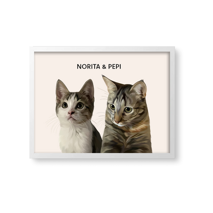 Retrato Estilo Modern 2 Mascotas