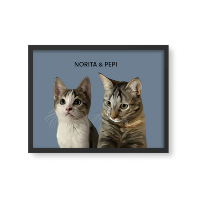 Retrato Estilo Modern 2 Mascotas