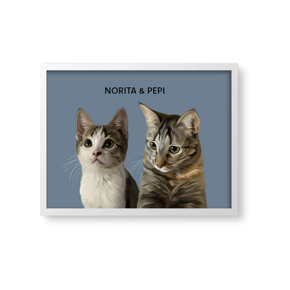 Retrato Estilo Modern 2 Mascotas