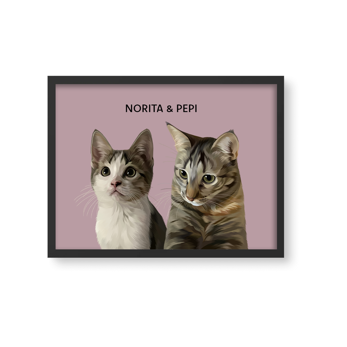 Retrato Estilo Modern 2 Mascotas