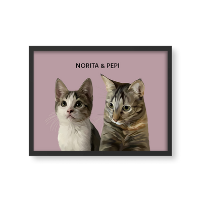 Retrato Estilo Modern 2 Mascotas