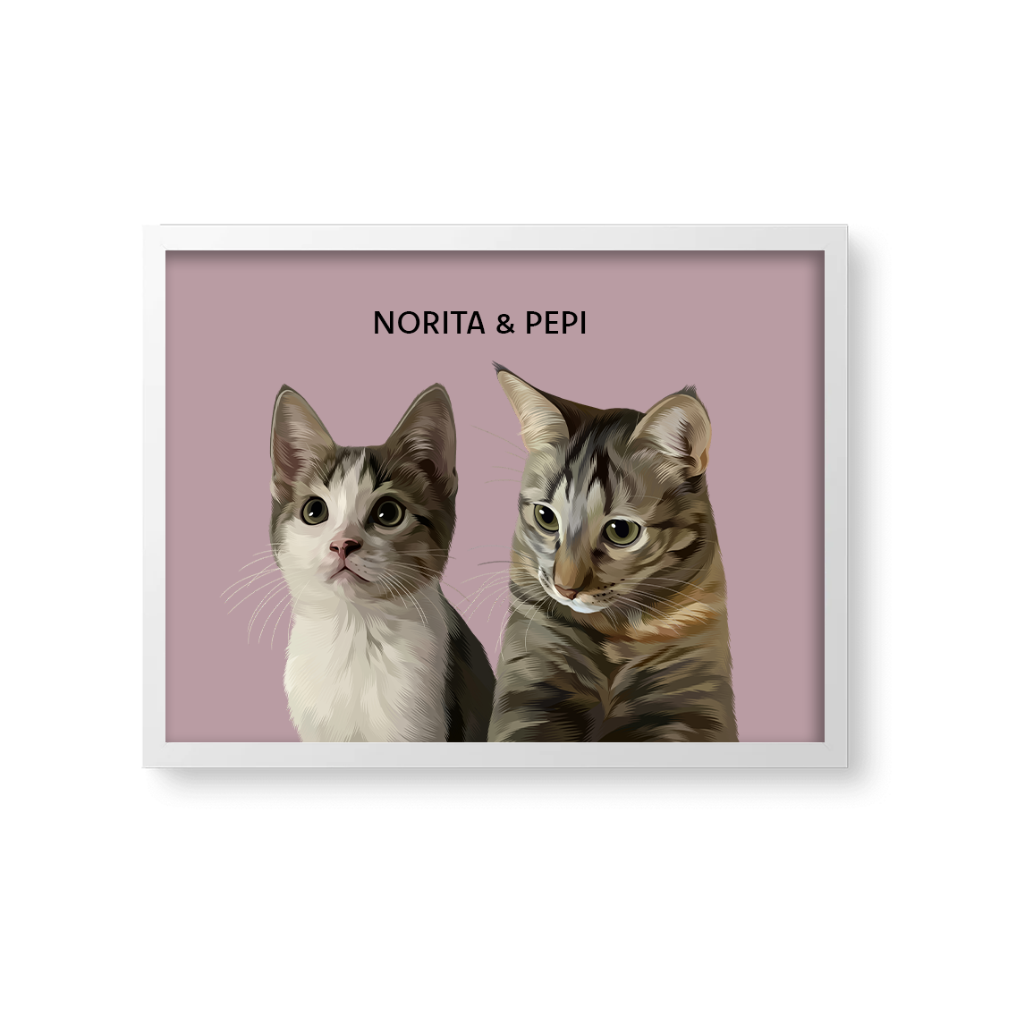 Retrato Estilo Modern 2 Mascotas