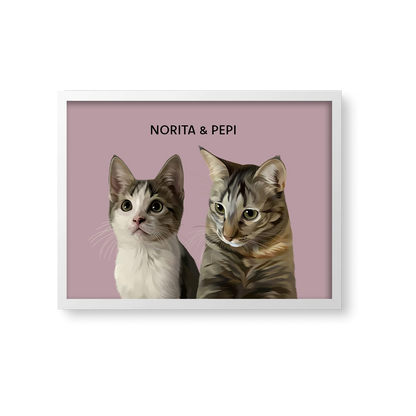 Retrato Estilo Modern 2 Mascotas
