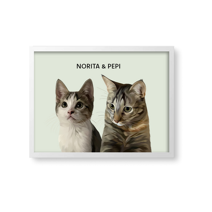 Retrato Estilo Modern 2 Mascotas
