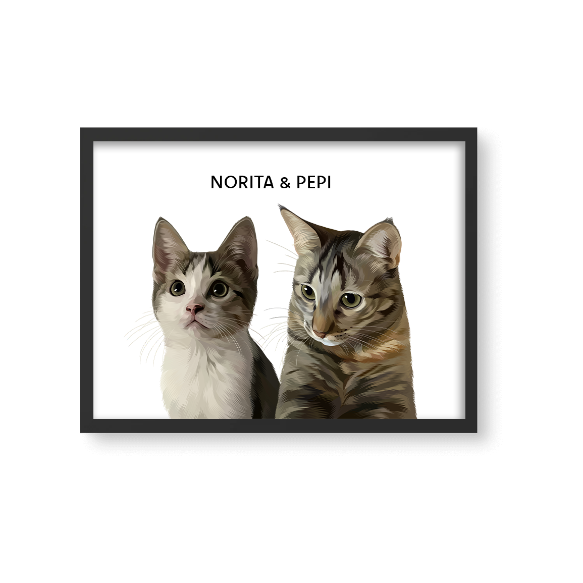 Retrato Estilo Modern 2 Mascotas