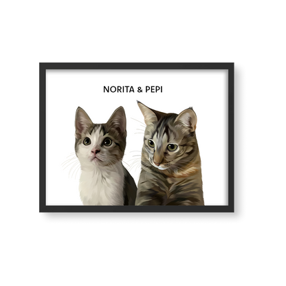 Retrato Estilo Modern 2 Mascotas