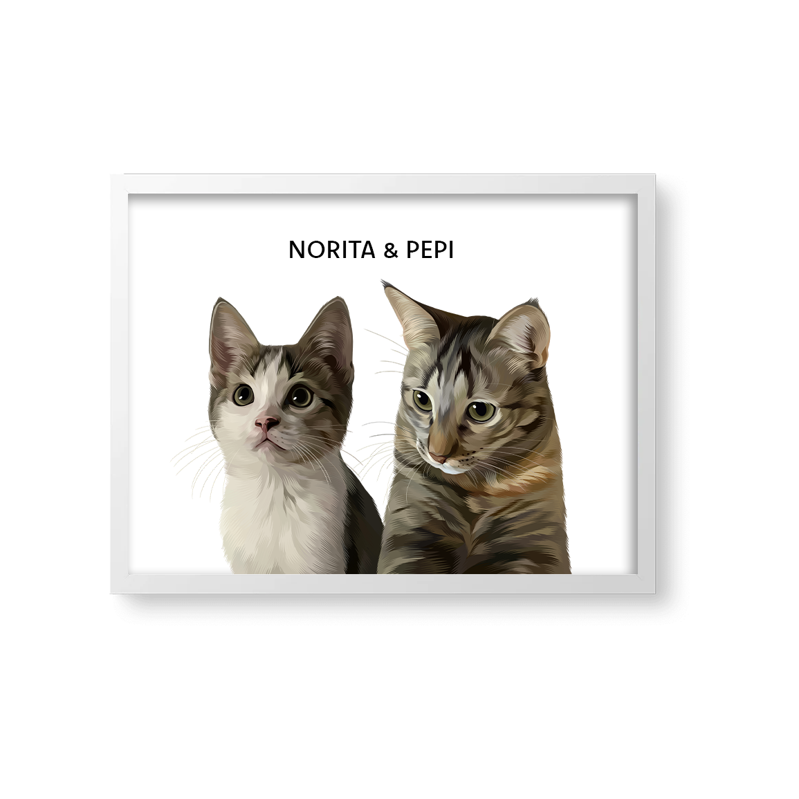 Retrato Estilo Modern 2 Mascotas