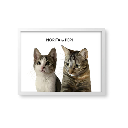 Retrato Estilo Modern 2 Mascotas