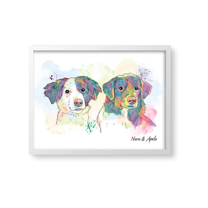 Retrato Estilo Rainbow 2 Mascotas